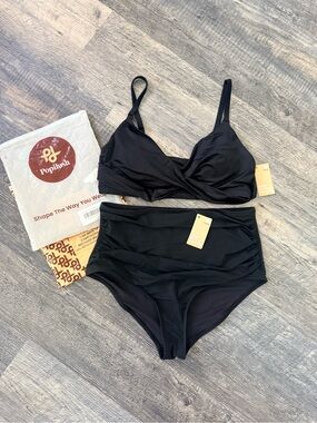 Shapewear Ruched Sculpting Bikini Top and Bottom Set